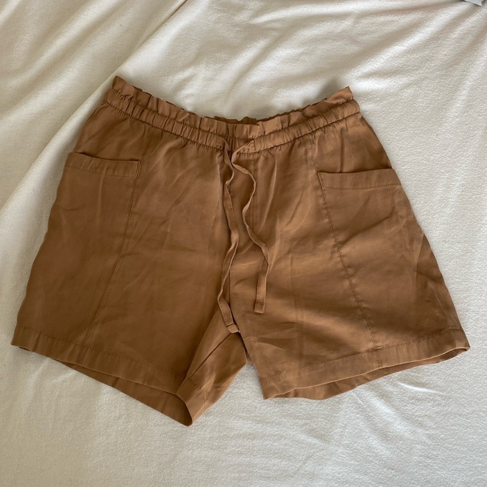 Camel Brown Highwaisted Womens Shorts |  Rayon Shorts